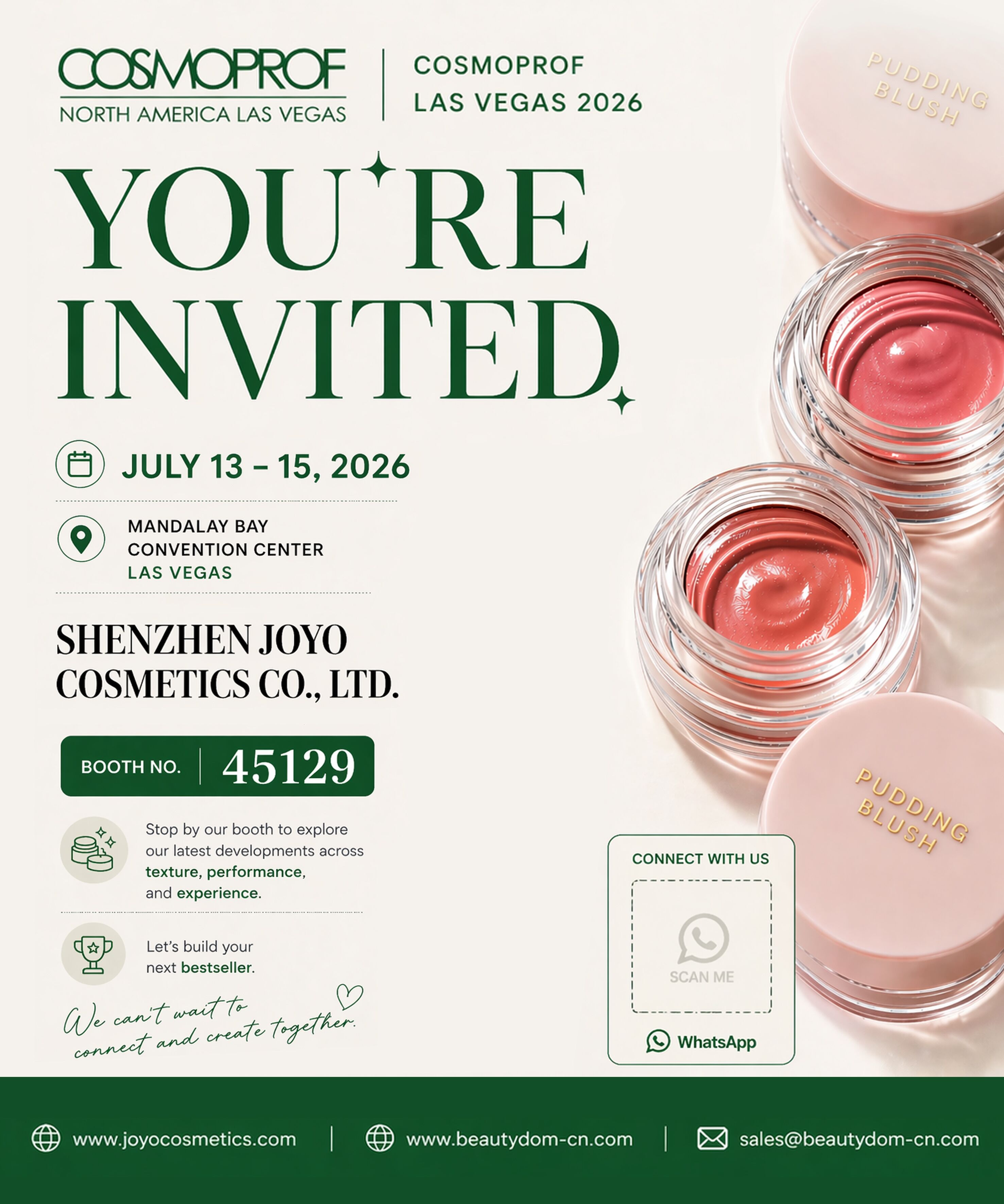 JOYO COSMETICS at Cosmoprof North America Las Vegas 2026 | Booth 45129
